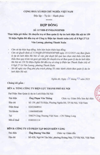 Chuyển Văn Phòng Điện Lực Hà Nội (EVN)